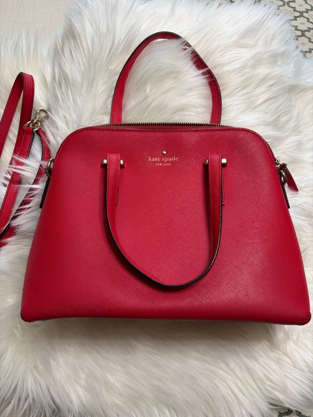 kate spade New York Red Dome Satchel with Top Handles